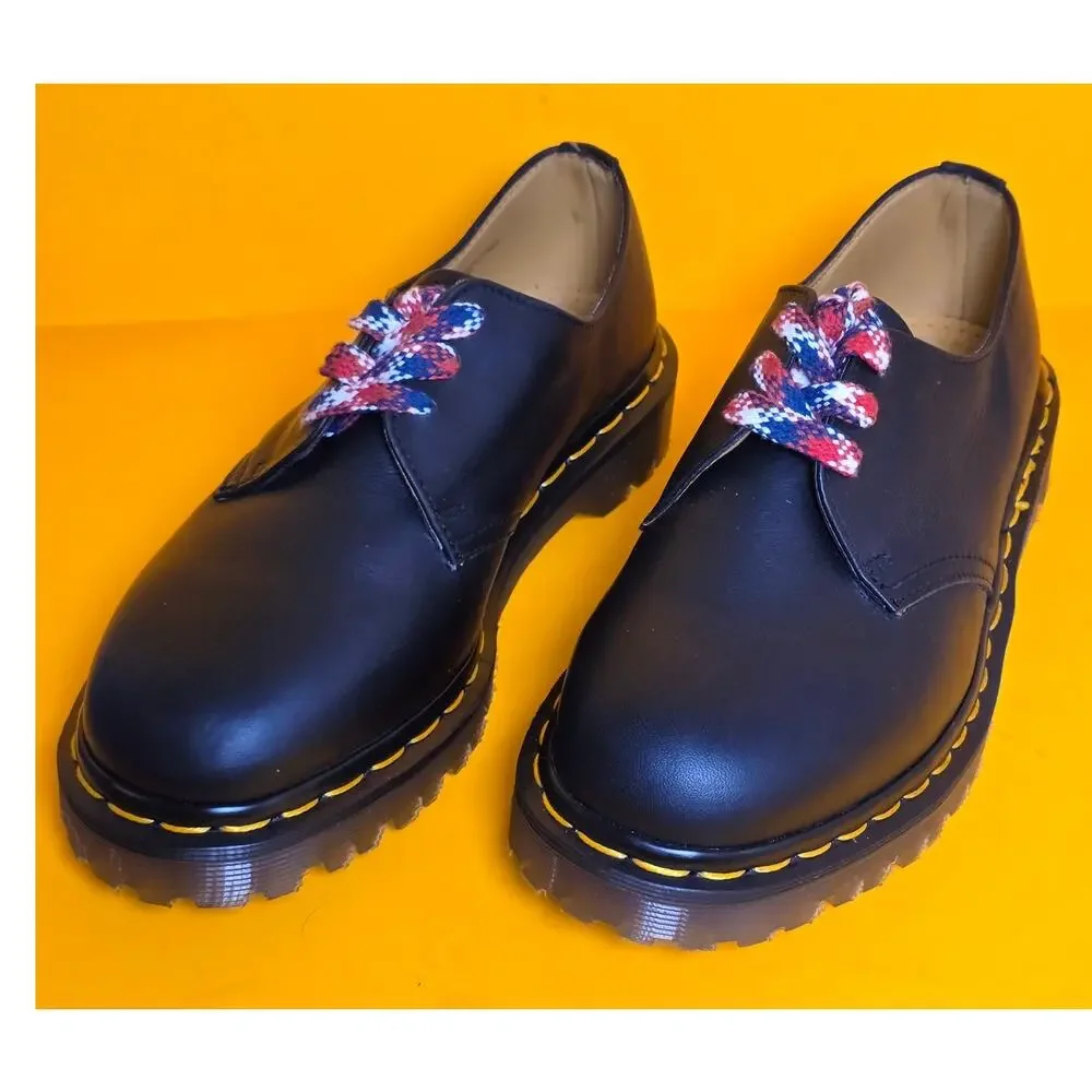 Vtg Dr Martens 1461 59 Black Leather Oxfords MIE England US 7 Commando Lug Sole